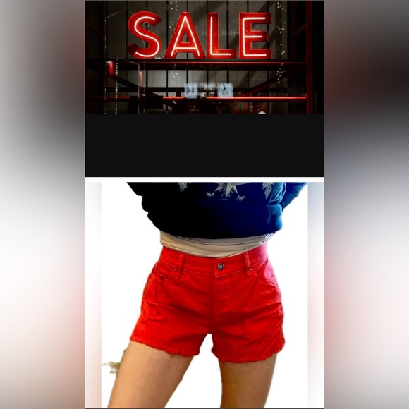 COPY - NWT Ksubi low-rise Jing shorts, high mid-waisted red denim BRAND NEW w/ … - Picture 5 of 15